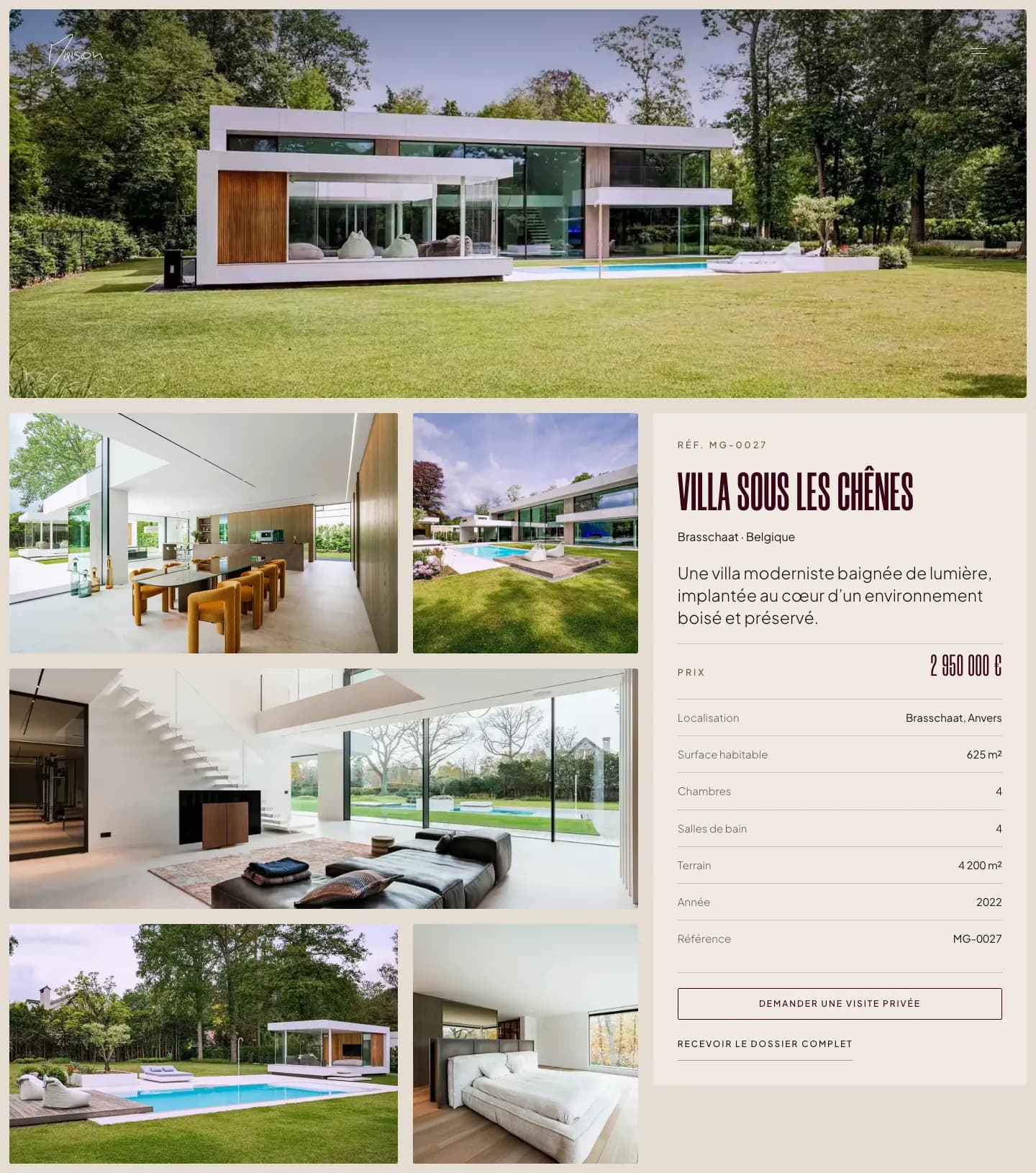Maison, la fiche de la Villa sous les chênes